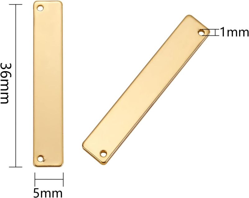 20-30 Pcs Rectangle Stamping Blank Tags Smooth Brass Charms Pendants Charm for DIY Bracelet Necklace Jewelry Making - Image 2