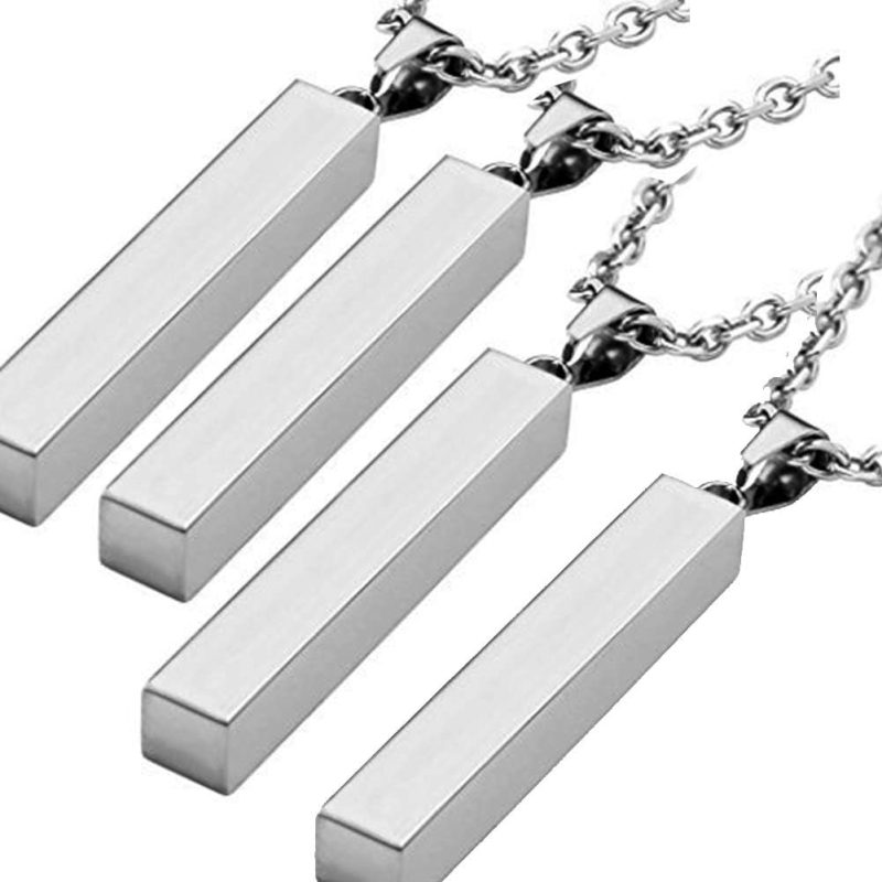 4 x Stainless Steel Bar Necklace | Bar Necklace Stamping Blank