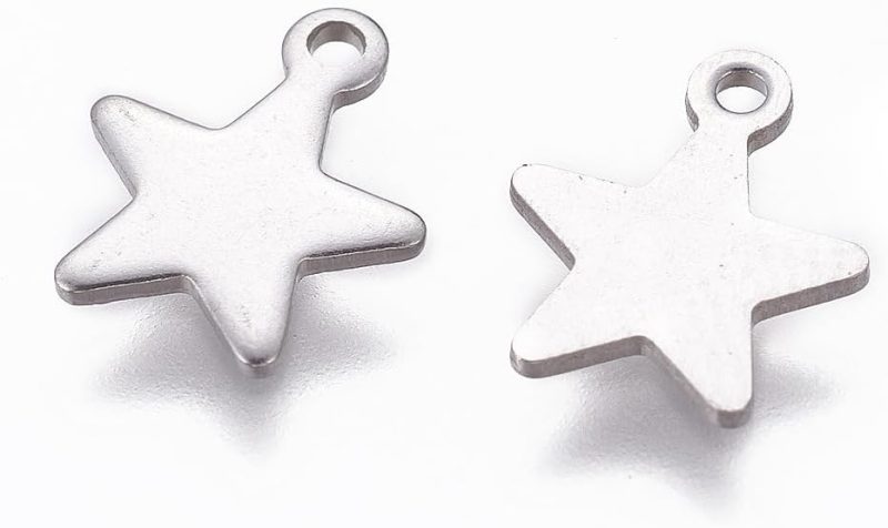 Stainless Steel Charms Pendants Bulk, Small Mini Metal Stamping Blank Tag Charms Pendants Tiny Jewelry Charms Accessories for Bracelet Necklace Earrings Chain Jewelry Making Findings - Image 2