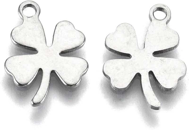 Stainless Steel Charms Pendants Bulk, Small Mini Metal Stamping Blank Tag Charms Pendants Tiny Jewelry Charms Accessories for Bracelet Necklace Earrings Chain Jewelry Making Findings - Image 2