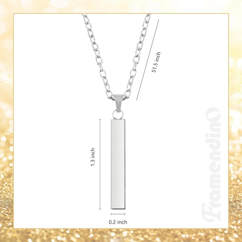 , 10 Pack, Blanks Necklace Engravable Stainless Steel Rectangle Pendant for DIY Jewelry Metal Stamping Crafts Laser Engraving - Image 2
