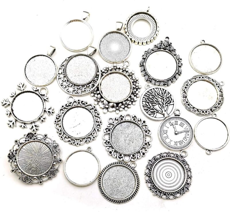 20pcs Mixed Fit 25mm Blank Bezel Pendant Trays Base Cabochon Settings Trays Pendant Blanks for Jewelry Making DIY Findings - Image 2